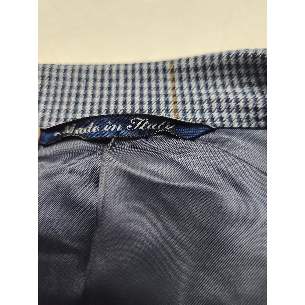 Canali Blazer Mens 54R Blue Plaid Wool Sport Coat Made In Italy Saks Fifth - Picture 3 of 16